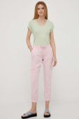 Штани Rich & Royal жіночі колір рожевий фасон cargo середня посадка Штани Rich & Royal жіночі колір рожевий фасон cargo середня посадка