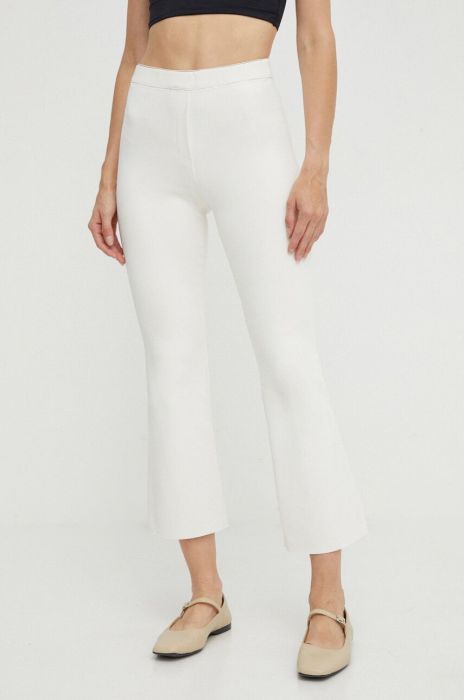 Штани Liviana Conti жіночі колір бежевий облягаюче висока посадка Штани Liviana Conti жіночі колір бежевий облягаюче висока посадка