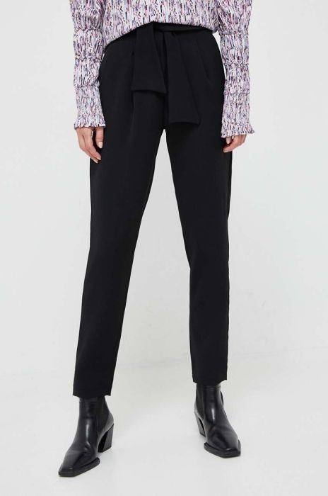 Штани Silvian Heach жіночі колір чорний пряме висока посадка (3405495) Штани Silvian Heach жіночі колір чорний пряме висока посадка (3405495)