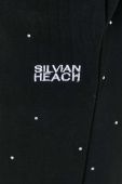 Бавовняні спортивні штани Silvian Heach колір чорний висока посадка Бавовняні спортивні штани Silvian Heach колір чорний висока посадка