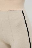 Вовняні штани Beatrice B колір бежевий пряме висока посадка