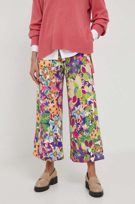 Штани Rich & Royal жіночі широке висока посадка колір барвистий Штани Rich & Royal жіночі широке висока посадка колір барвистий