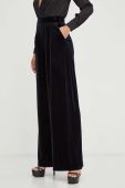 Штани Nissa жіночі колір чорний широке висока посадка