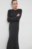 Вовняна сукня Liviana Conti колір сірий maxi пряма