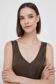Шовковий топ Mos Mosh колір коричневий Шовковий топ Mos Mosh колір коричневий